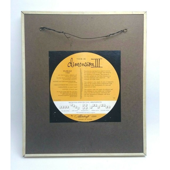 Dimension III Poppies In Pewter Mug By Metalcraft Corp Framed Art Work - Picture 2 of 6